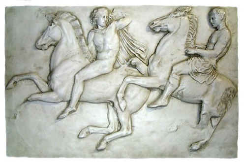 Λεπτομέρεια από τη Ζωοφόρο του Παρθενώνα με παράσταση Αθηναίων Ιππέων. Λονδίνο Βρεταννικό Μουσείο